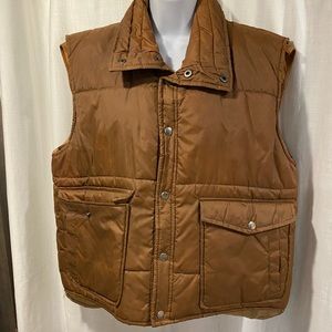 Vintage Haband Brown Button Up Puffer Vest Size M